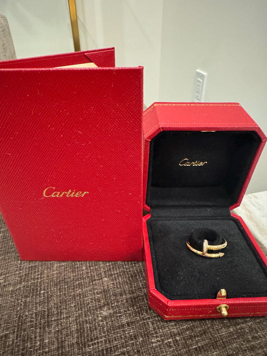 Authentic Cartier Juste Un Clou Diamond Ring | 18k Yellow Gold