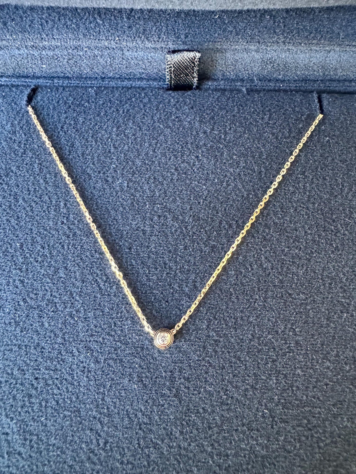 Authentic Cartier D’Amour Diamond Pendant Necklace – 18k Yellow Gold – Mini Model