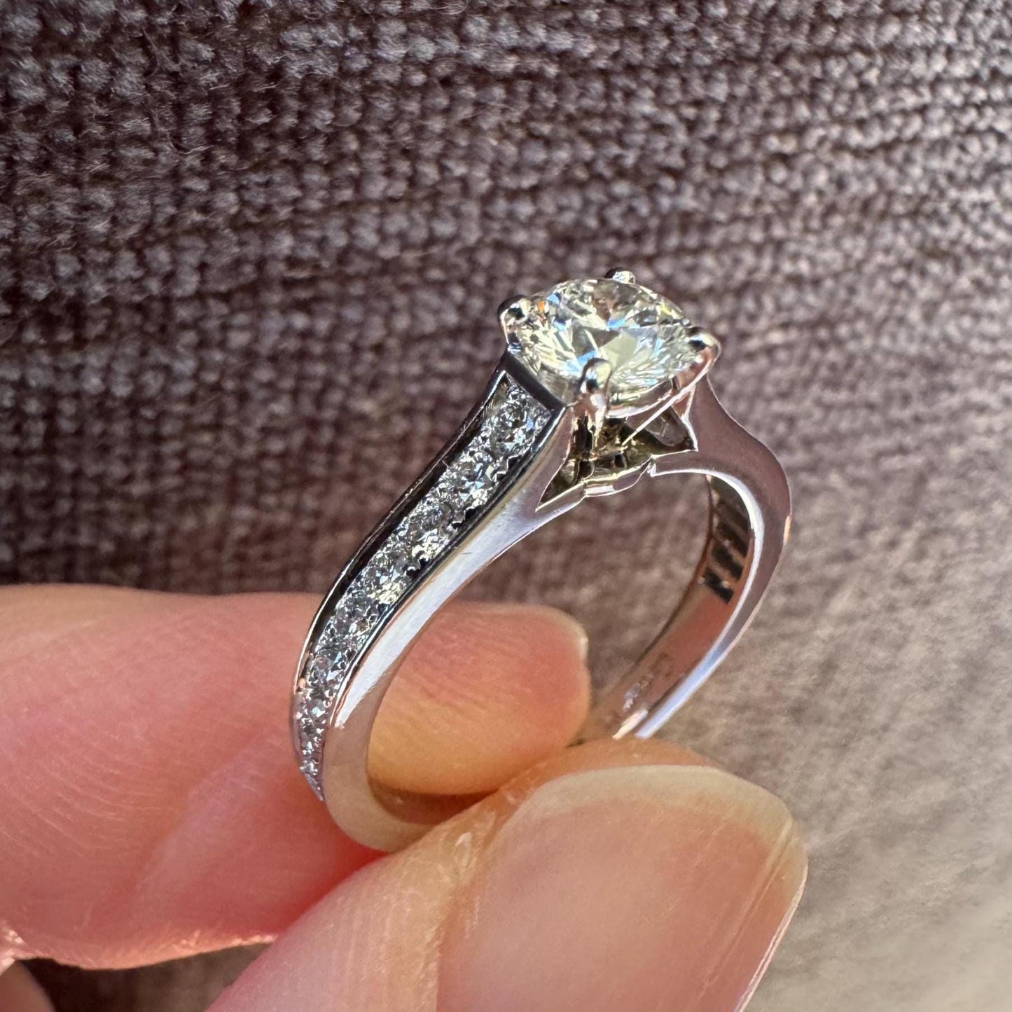 Authentic Cartier 18k White Gold Diamond Ring (All Certs Included)