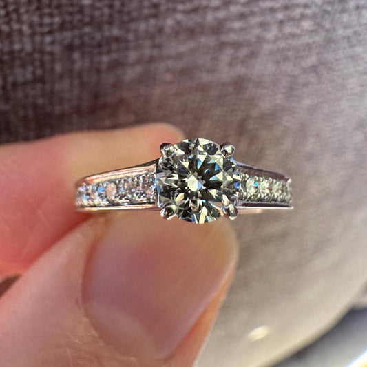 Authentic Cartier 18k White Gold Diamond Ring (All Certs Included)