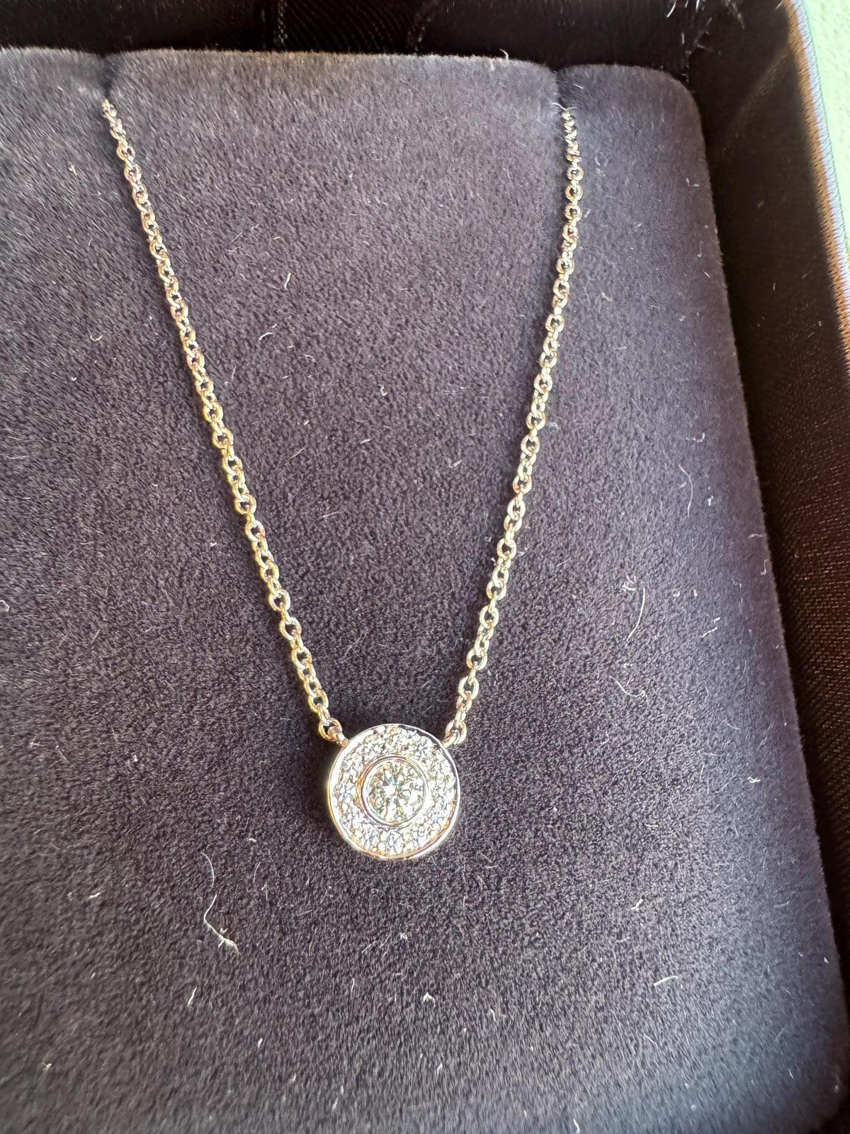 Solid Platinum Tiffany & Co. Diamond Halo Pendant