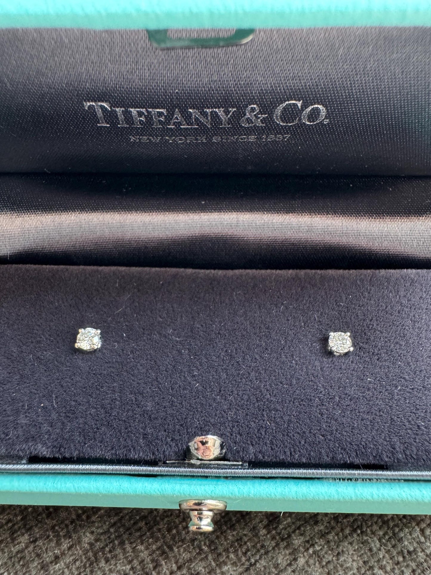 New Tiffany & Co. Platinum Diamond Stud Earrings .22ctw