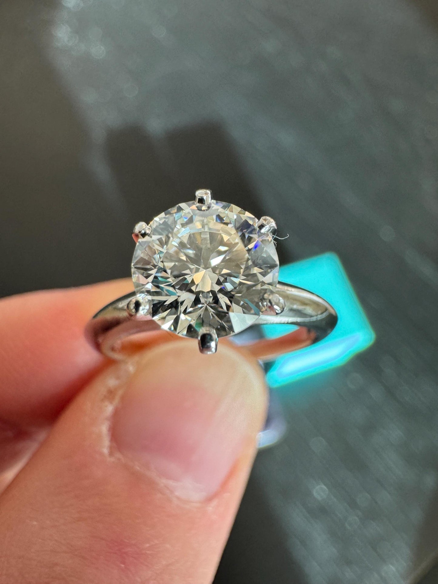Estate Tiffany & Co Natural Diamond Engagement Ring and Matching Diamond Bands