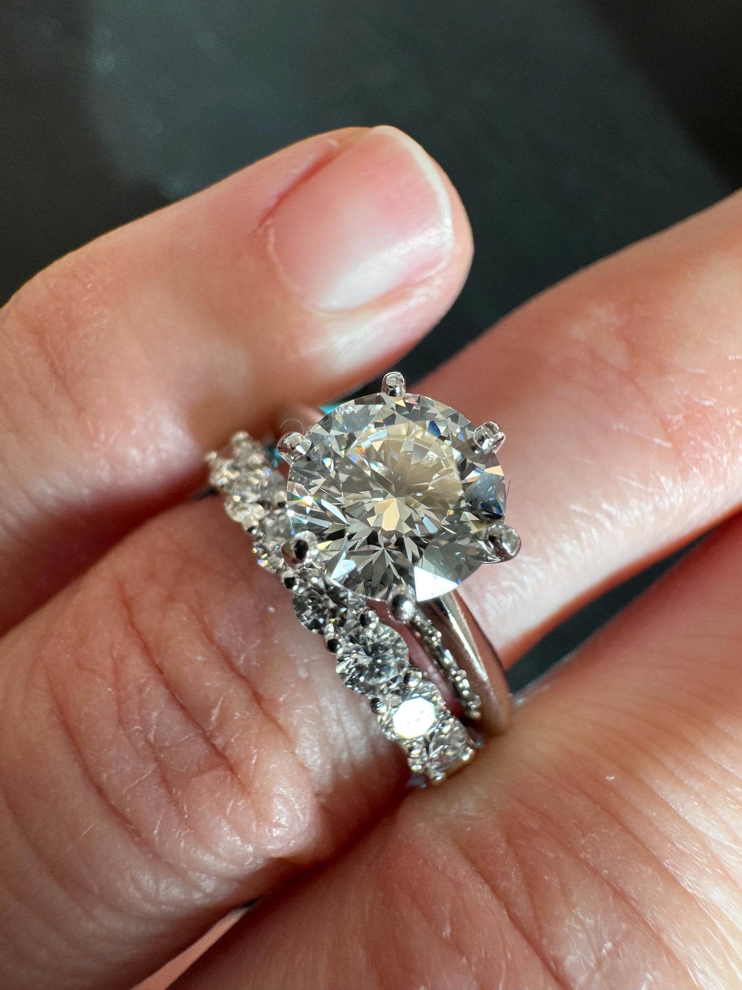 Tiffany & Co Natural Diamond Engagement Ring and Matching Diamond Band