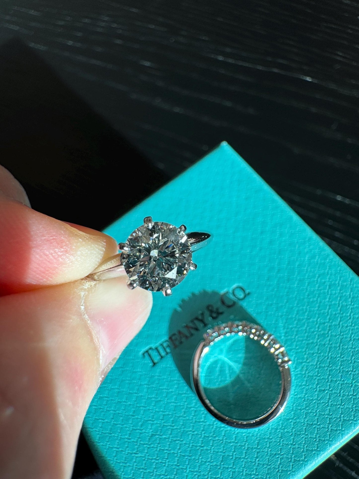 Tiffany & Co Natural Diamond Engagement Ring and Matching Diamond Band