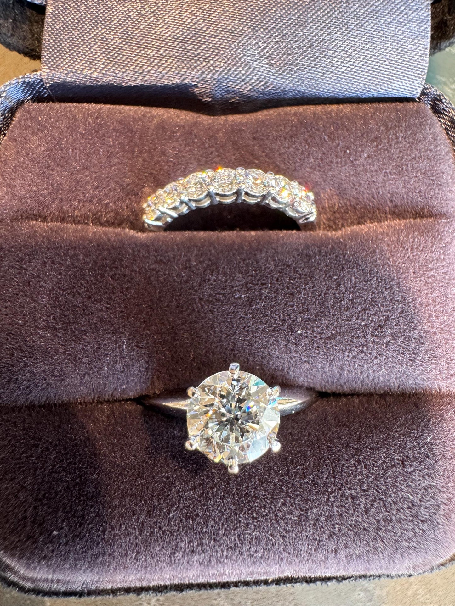 Tiffany & Co Natural Diamond Engagement Ring and Matching Diamond Band