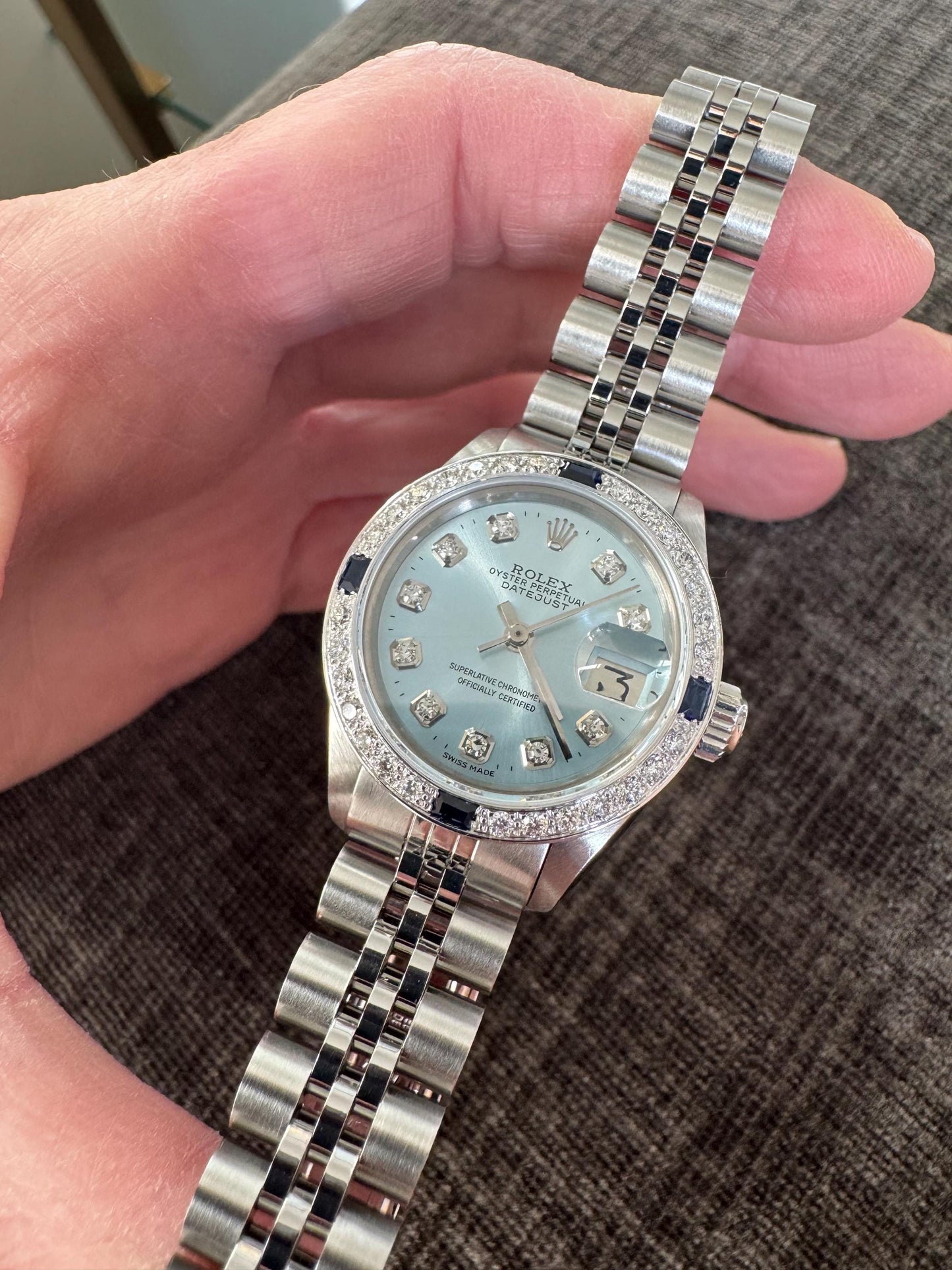 Vintage Rolex Datejust Diamond Dial & Custom Diamond Bezel | Upgraded Jubilee Bracelet | Automatic | Authenticated