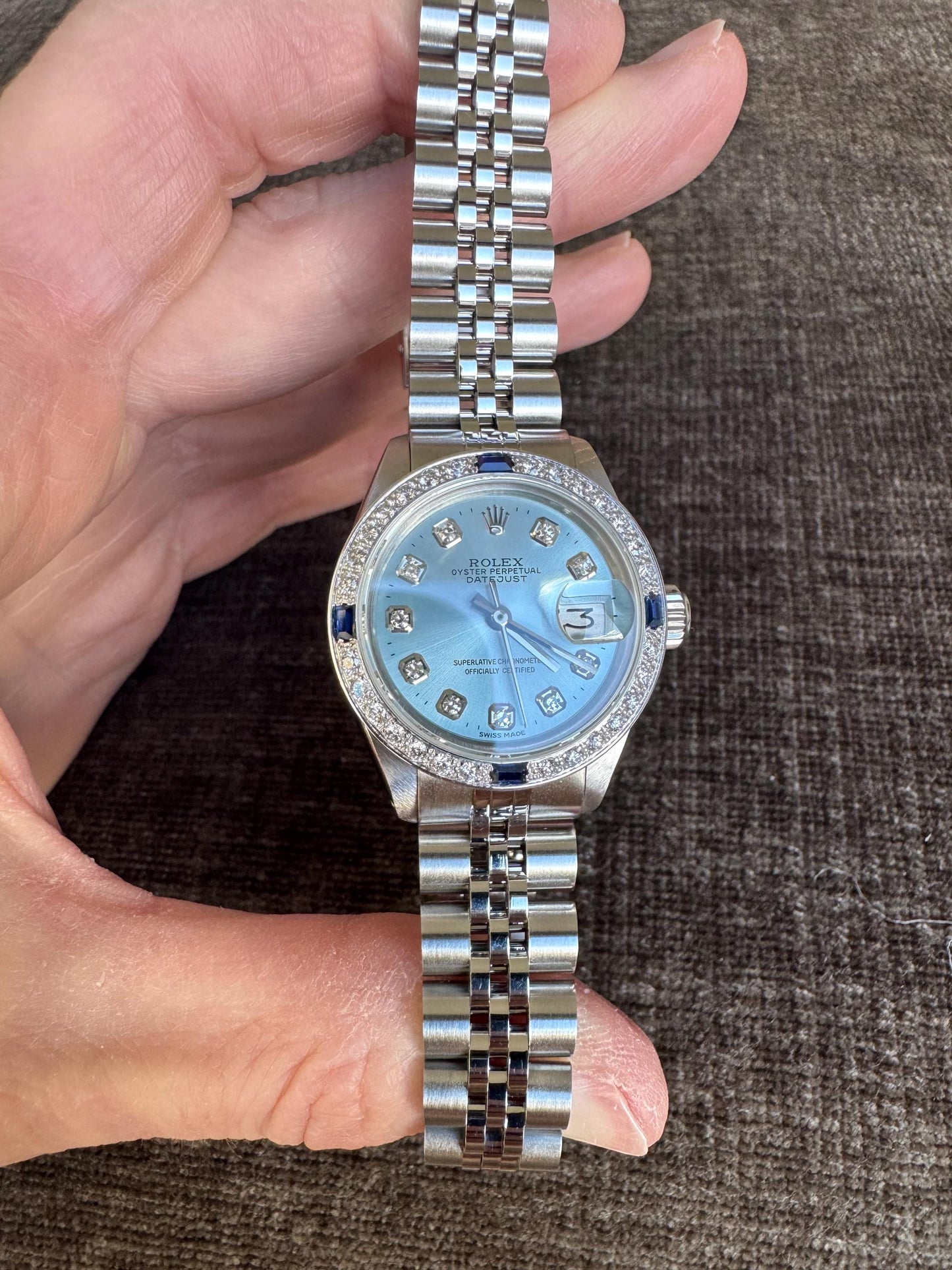 Vintage Rolex Datejust Diamond Dial & Custom Diamond Bezel | Upgraded Jubilee Bracelet | Automatic | Authenticated