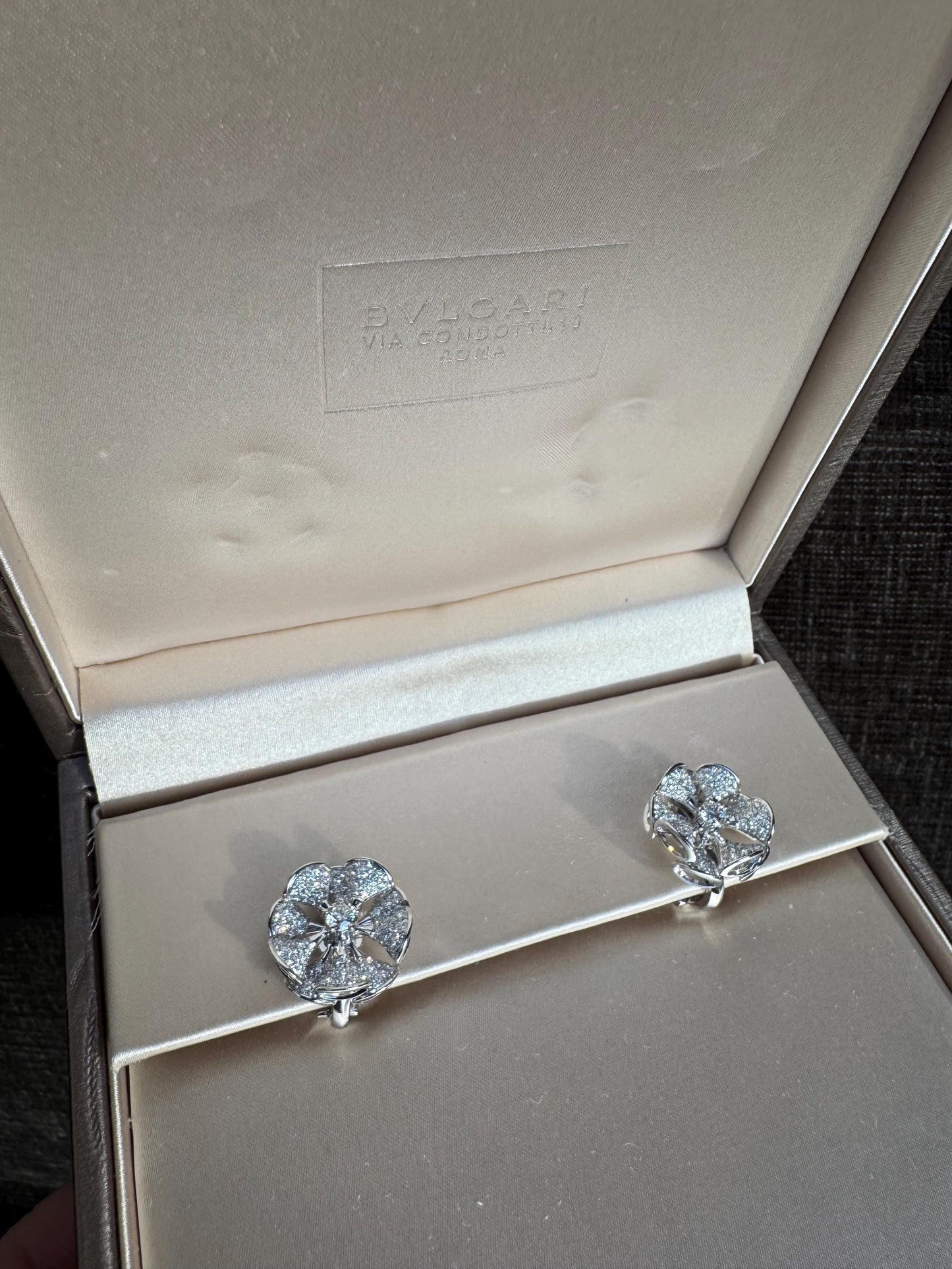 Vintage Authentic Bulgari Divas’ Dream Diamond Flower Earrings