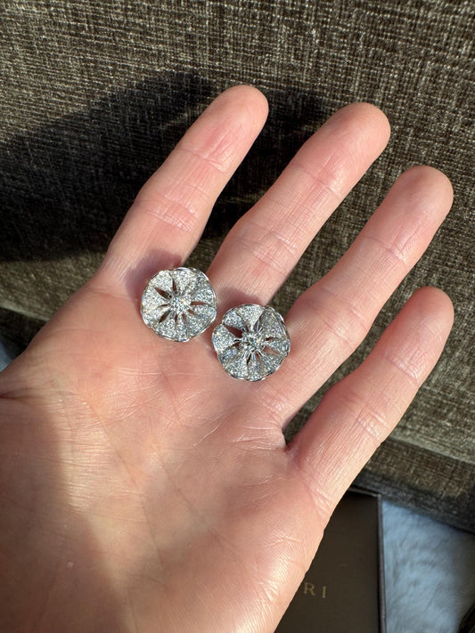 Vintage Authentic Bulgari Divas’ Dream Diamond Flower Earrings
