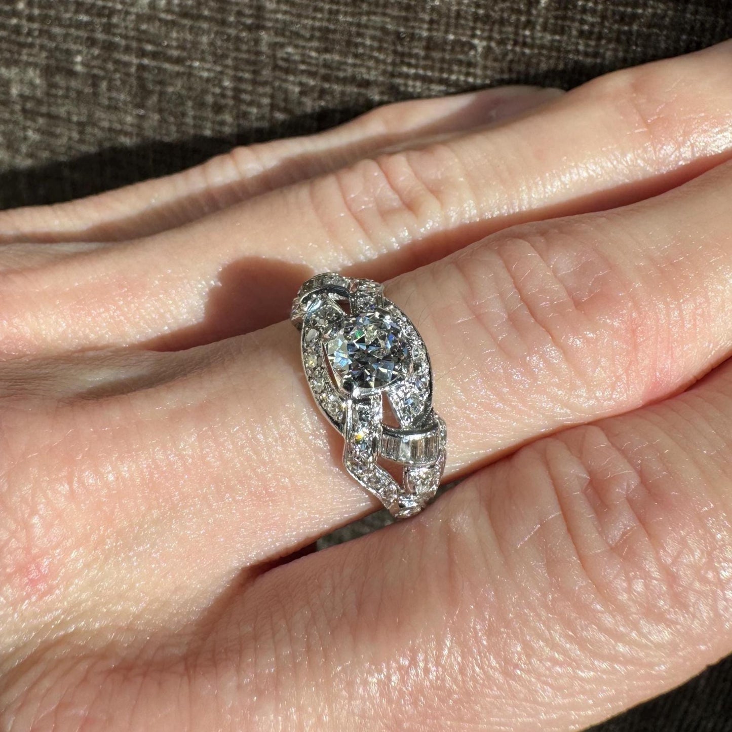 Platinum Vintage Old Mine Cut Diamond Ring – GIA Certified