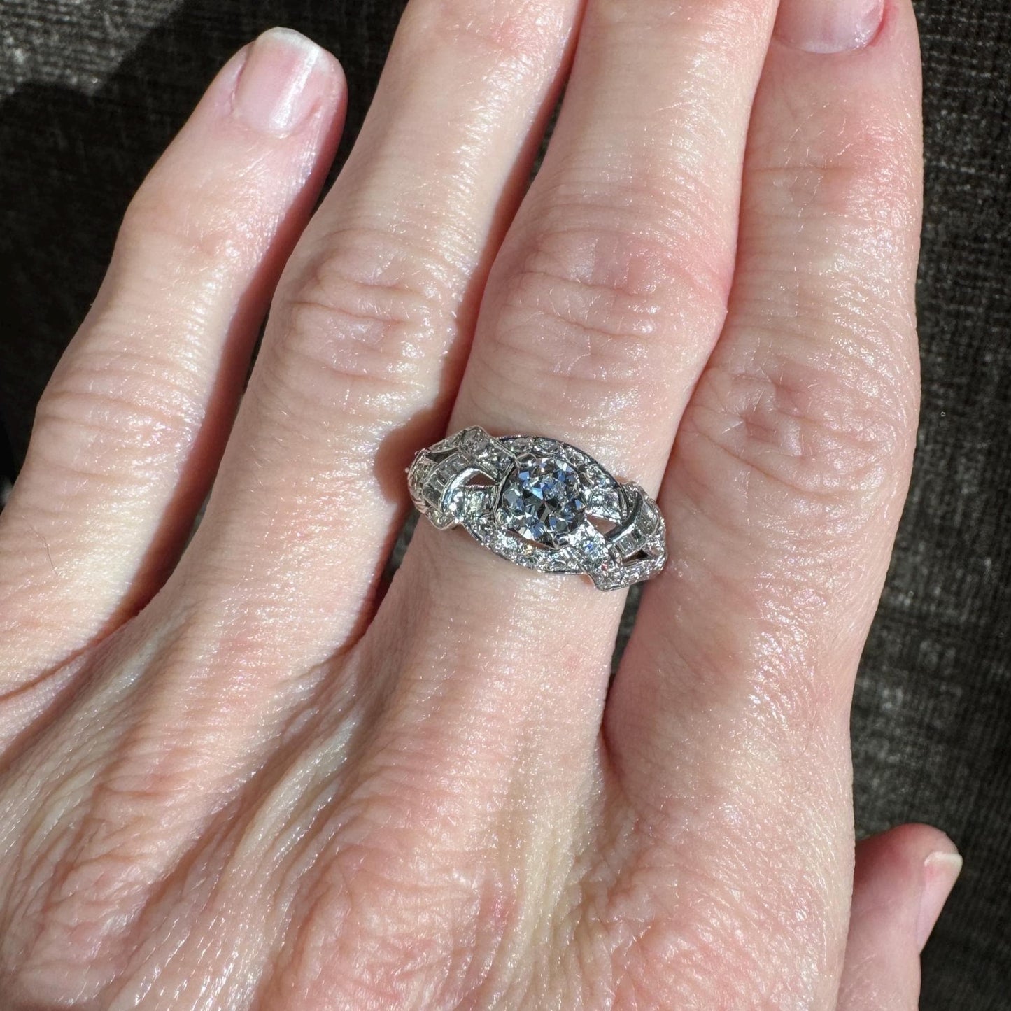 Platinum Vintage Old Mine Cut Diamond Ring – GIA Certified
