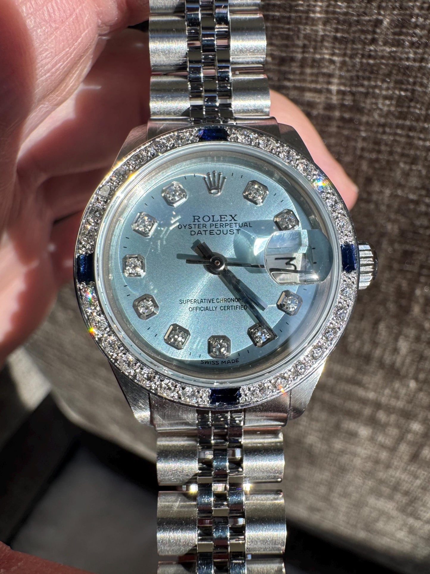 Vintage Rolex Datejust Diamond Dial & Custom Diamond Bezel | Upgraded Jubilee Bracelet | Automatic | Authenticated