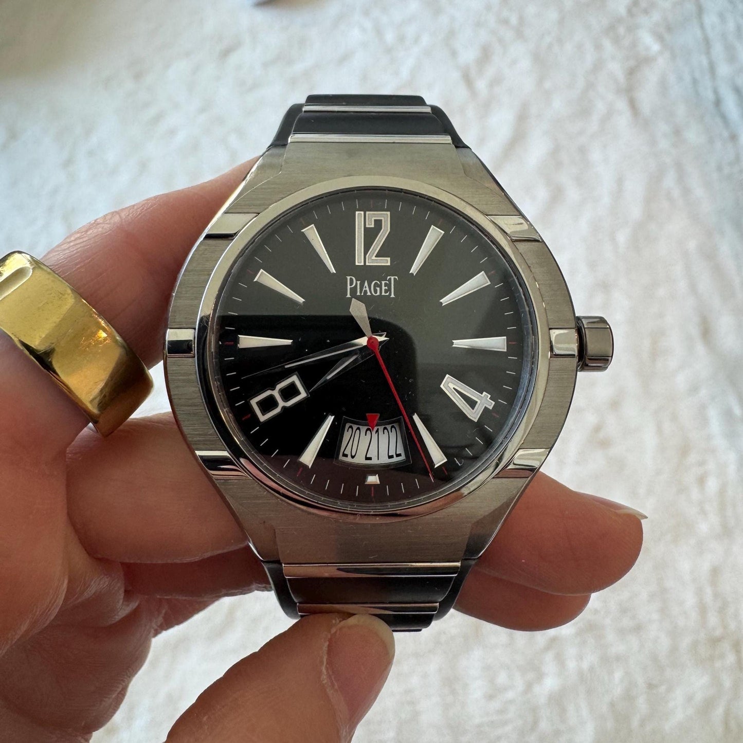 Vintage Piaget Polo FortyFive Automatic Watch | Black Dial 45mm Swiss Timepiece (Box & Papers)