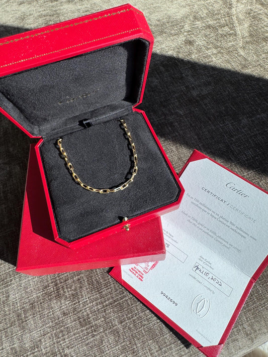 Authentic Cartier Santos Necklace 18k Yellow Gold 22” Chain | Small Model