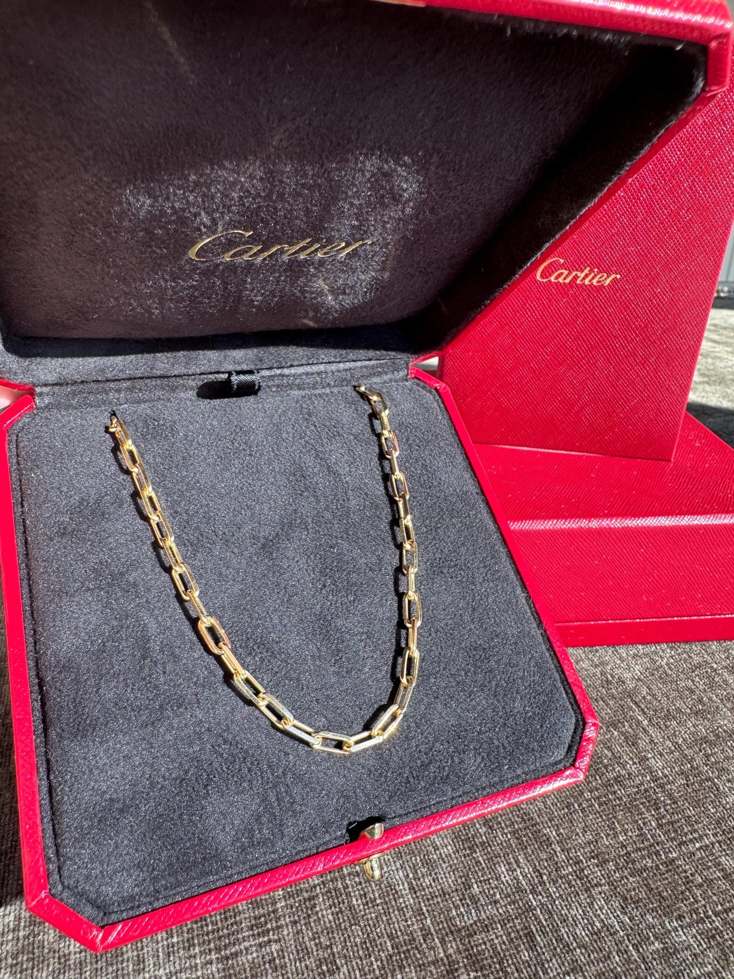 Authentic Cartier Santos Necklace 18k Yellow Gold 22” Chain | Small Model