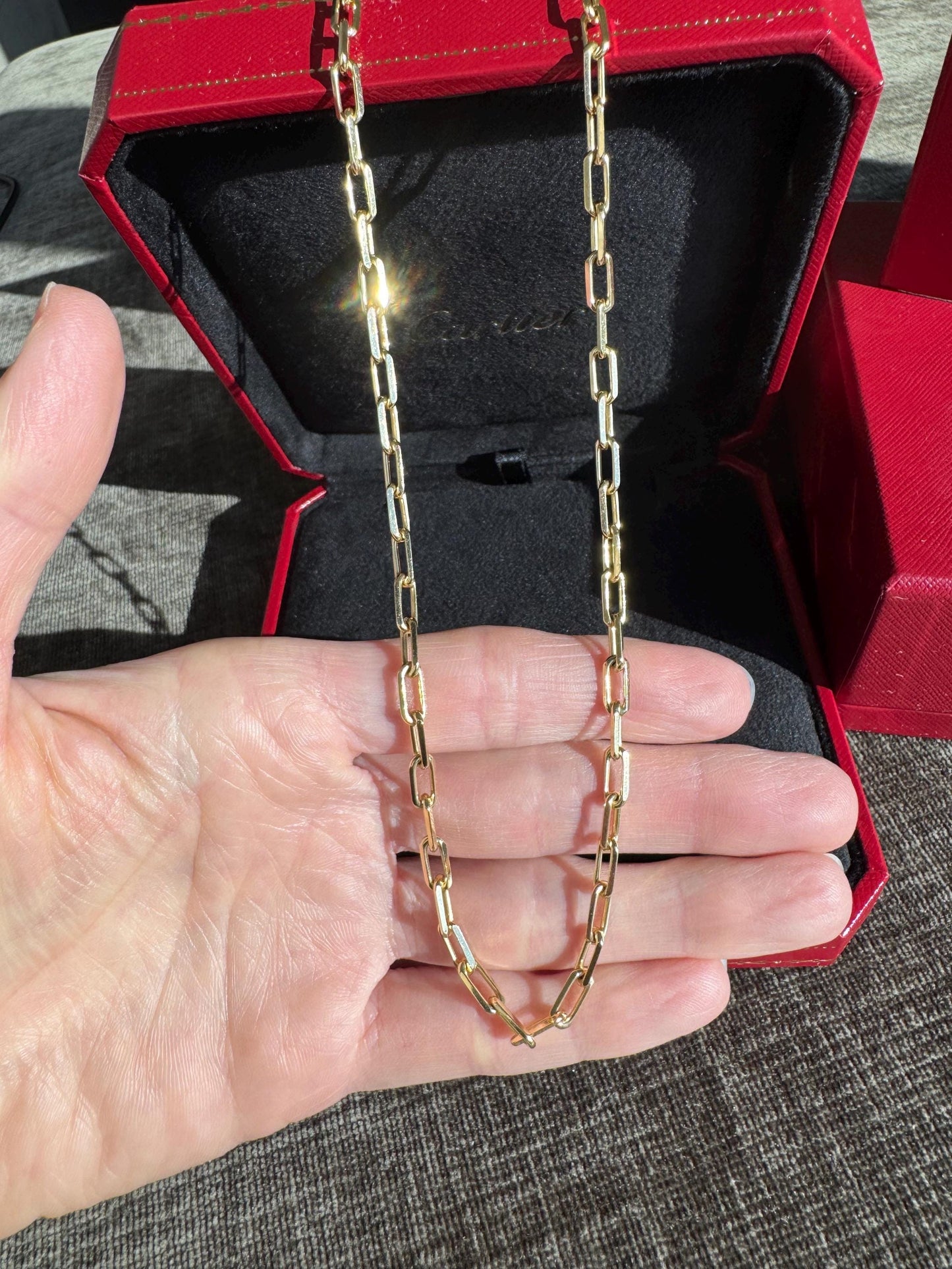 Authentic Cartier Santos Necklace 18k Yellow Gold 22” Chain | Small Model