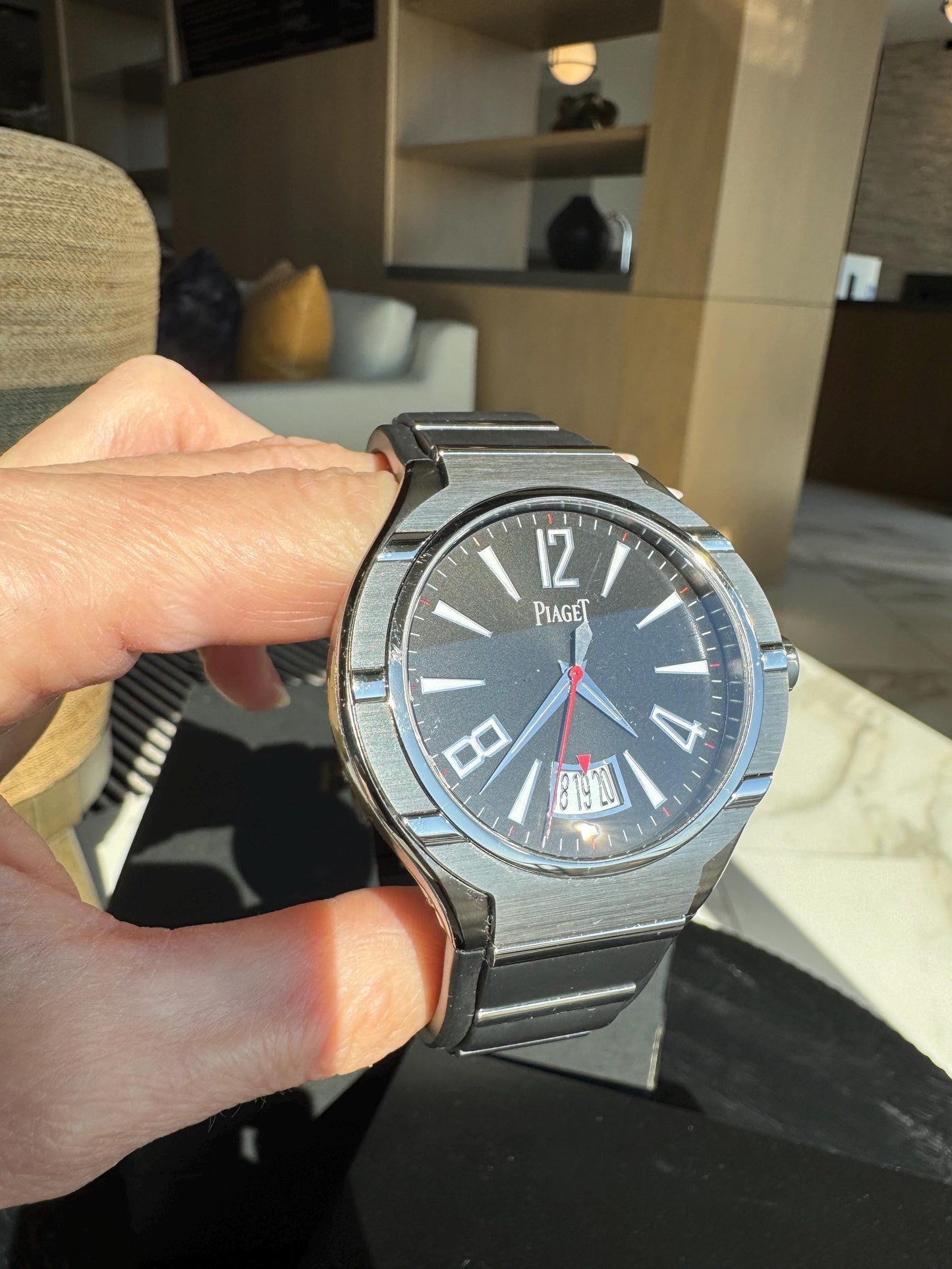 Vintage Piaget Polo FortyFive Automatic Watch | Black Dial 45mm Swiss Timepiece (Box & Papers)