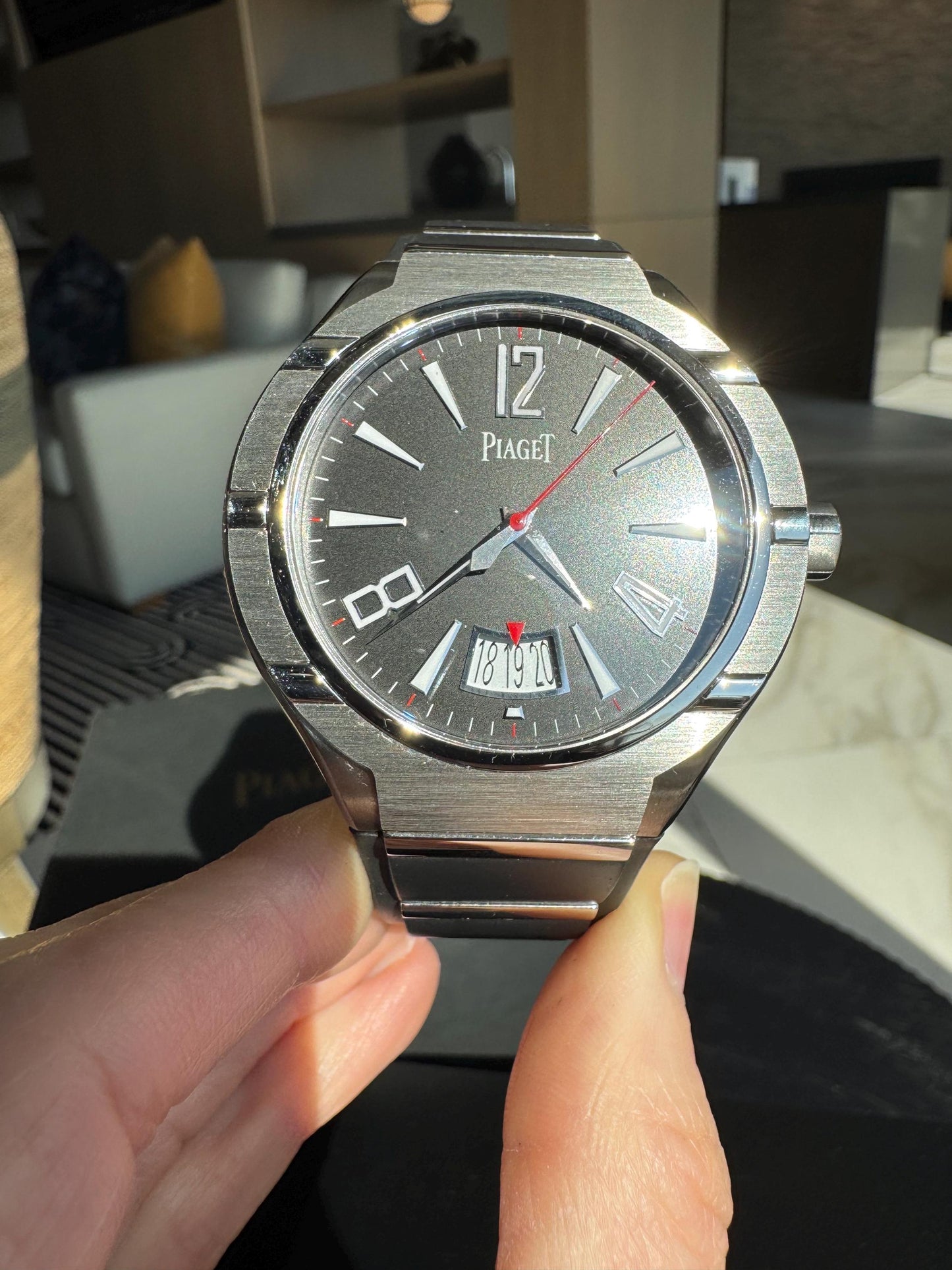 Vintage Piaget Polo FortyFive Automatic Watch | Black Dial 45mm Swiss Timepiece (Box & Papers)