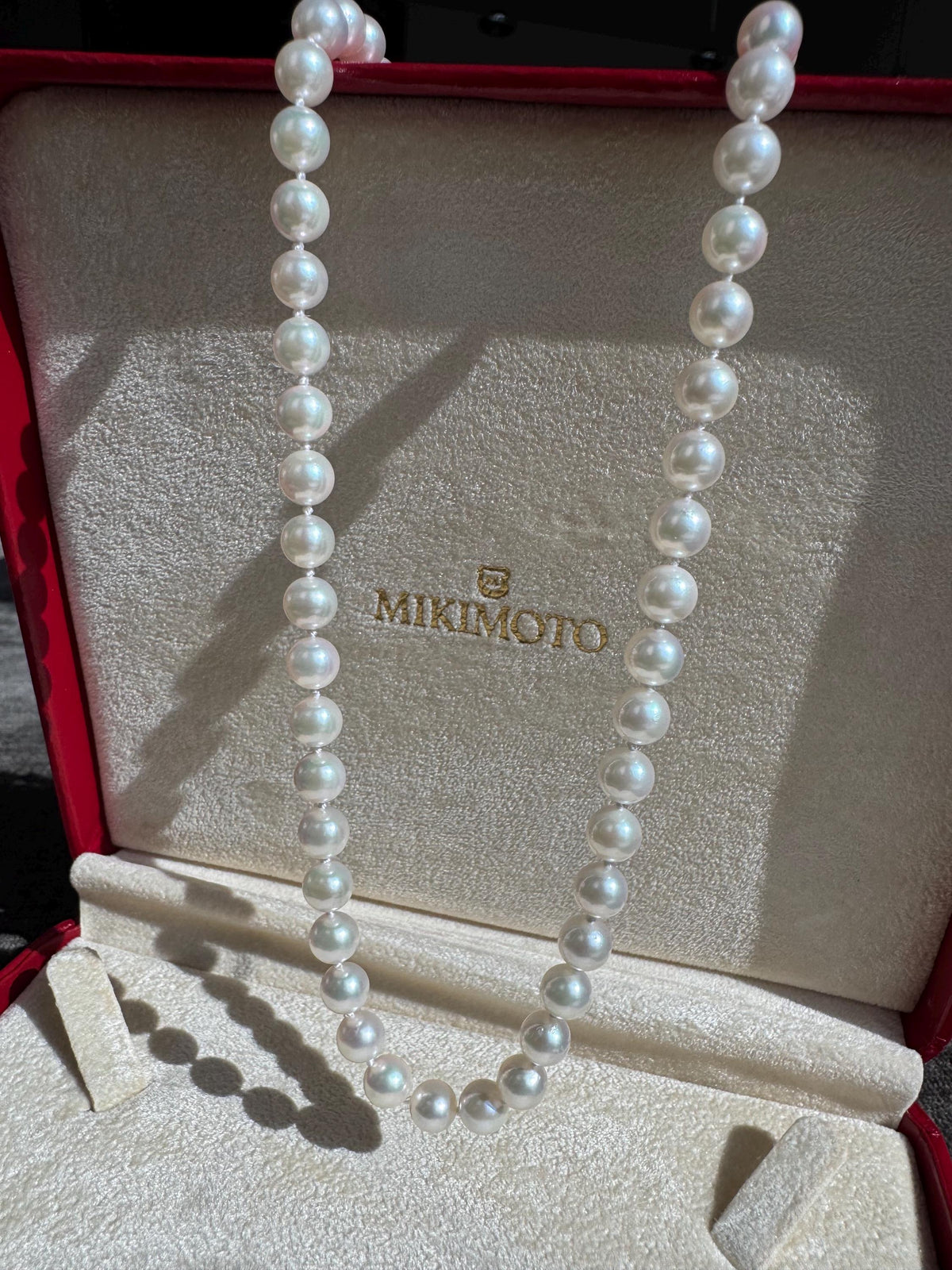 Mikimoto 18K White Gold Akoya Cultured Pearl Necklace 6-6.5mm, 24 inches