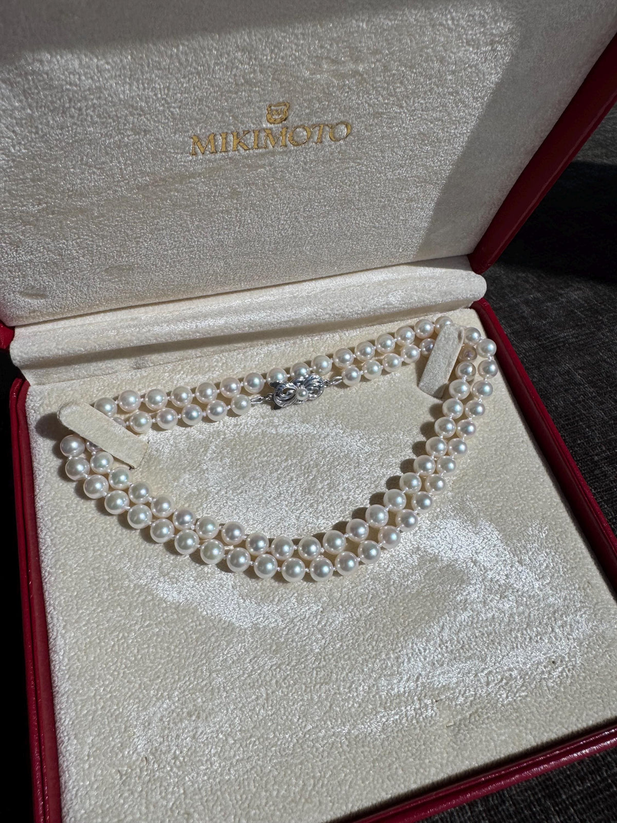 Mikimoto 18K White Gold Akoya Cultured Pearl Necklace 6-6.5mm, 24 inches