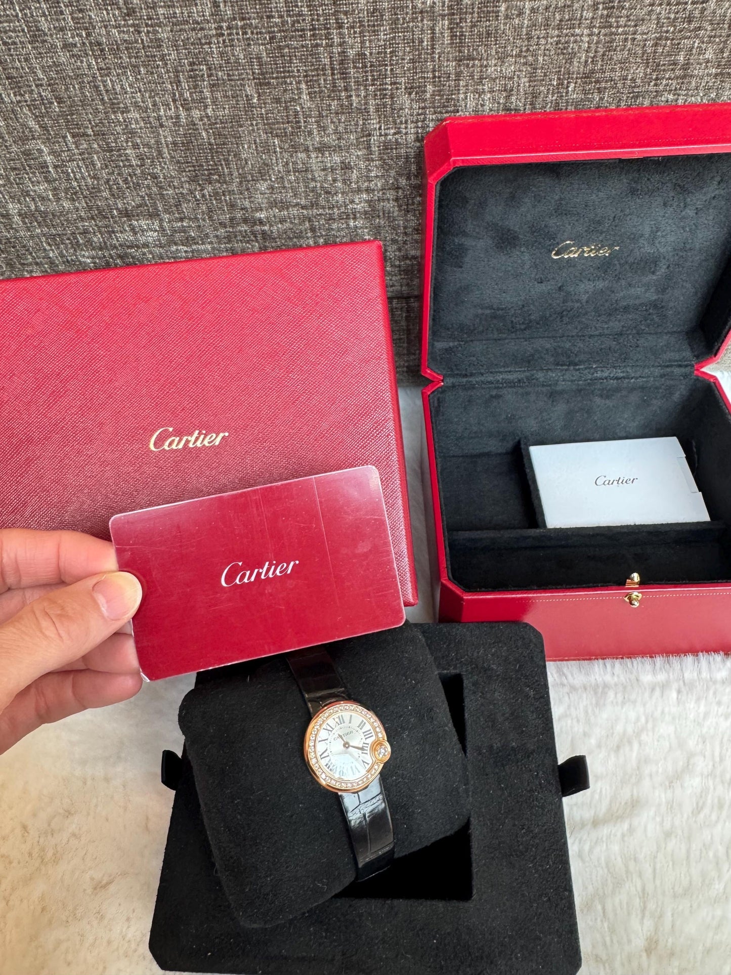 Cartier Ballon Blanc de Cartier 18k Rose Gold Diamond Watch - Full Set