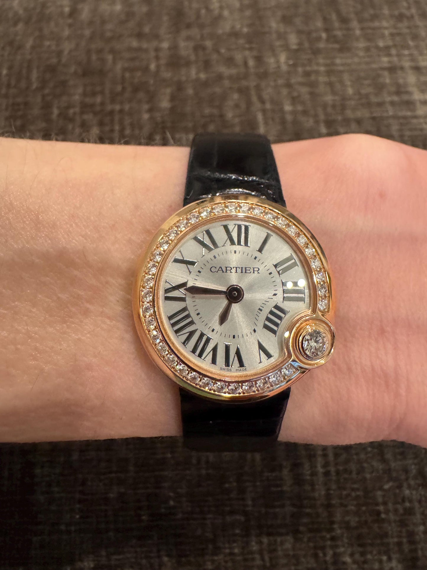 Cartier Ballon Blanc de Cartier 18k Rose Gold Diamond Watch - Full Set