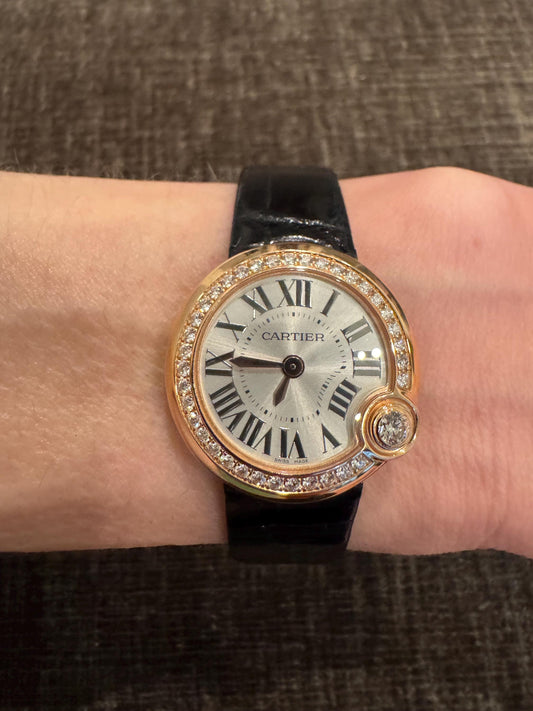 Cartier Ballon Blanc de Cartier 18k Rose Gold Diamond Watch - Full Set