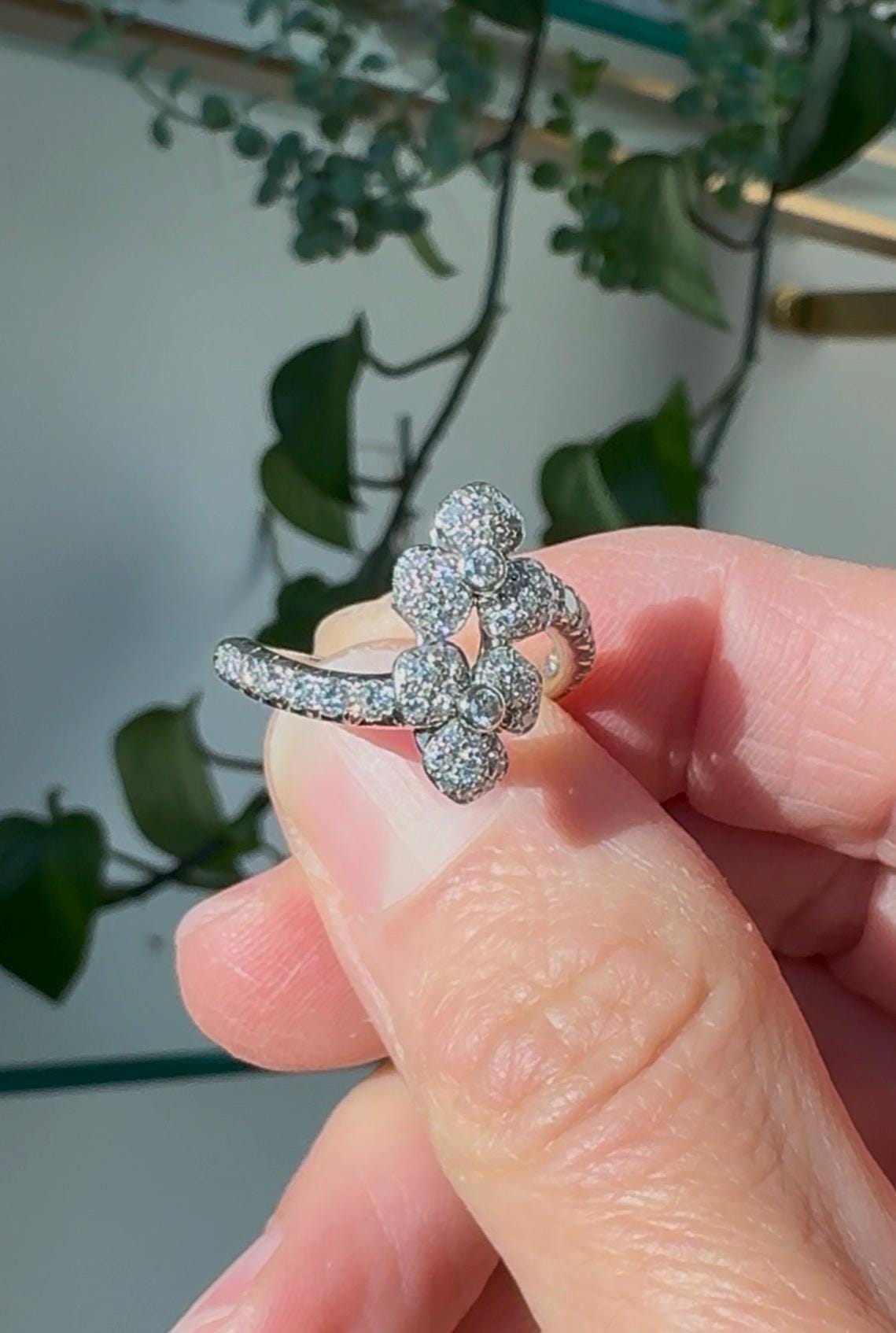 Vintage Tiffany & Co. Petal Diamond Ring in Platinum