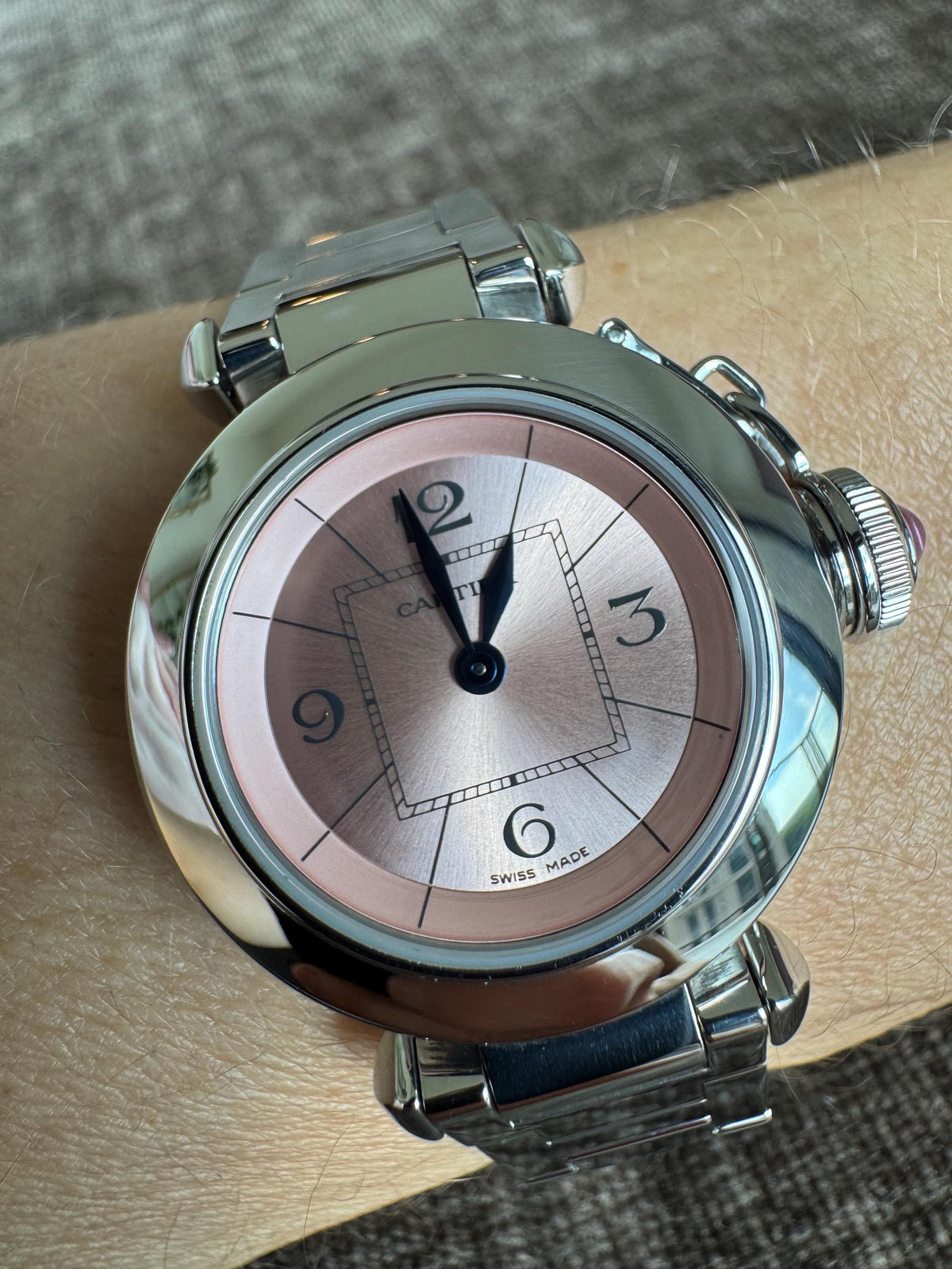 Cartier Pasha de Cartier Watch | Stainless Steel Pink Dial Swiss Quartz Ref. 2973