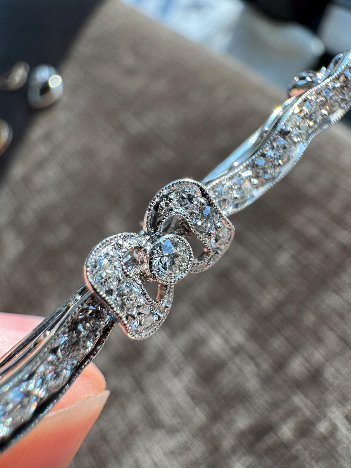 Vintage Tiffany & Co. Art Deco Diamond Brooch Platinum Old European Cut Diamonds Circa 1920s