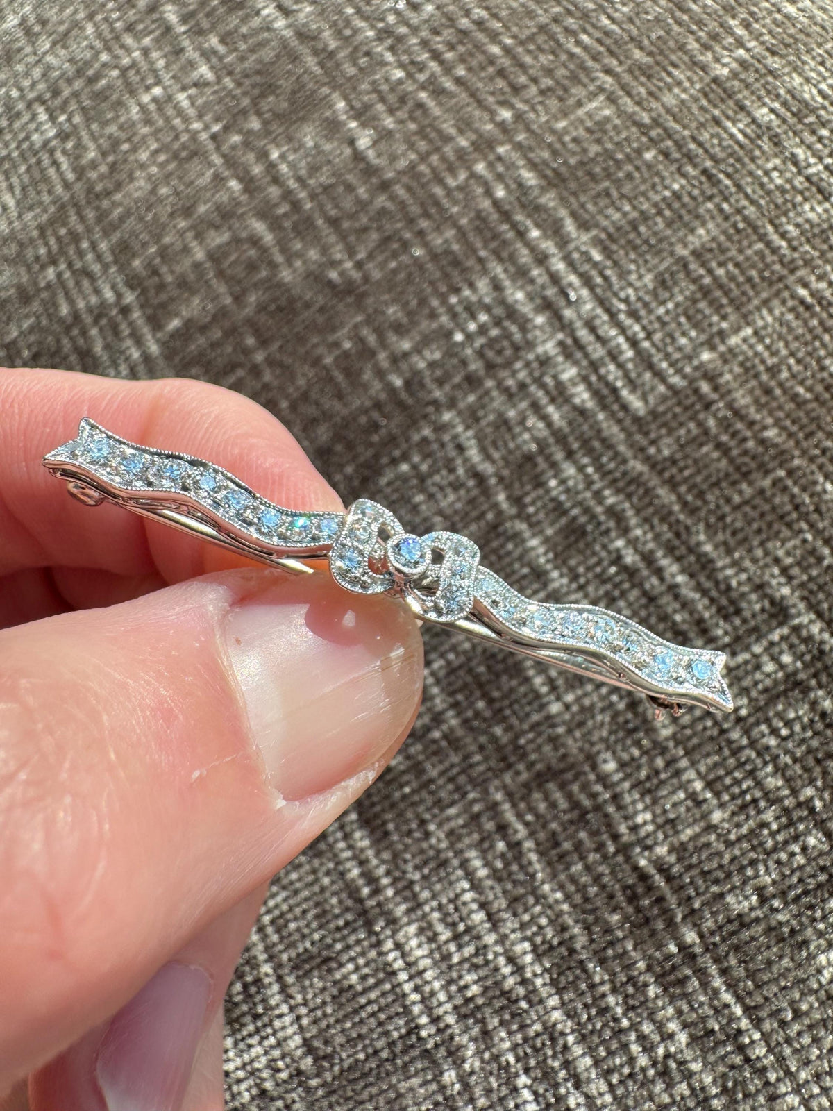 Vintage Tiffany & Co. Art Deco Diamond Brooch Platinum Old European Cut Diamonds Circa 1920s