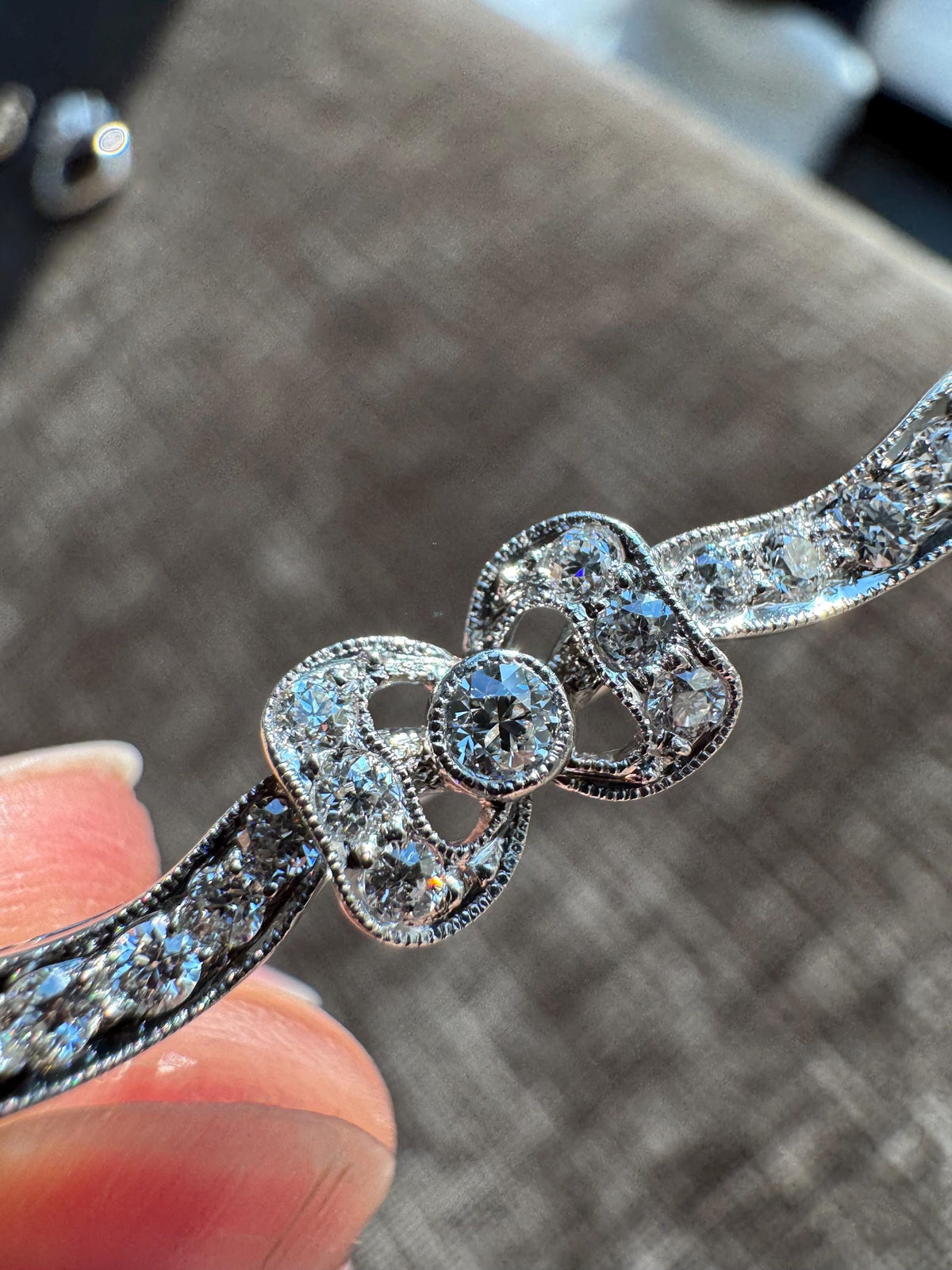 Vintage Tiffany & Co. Art Deco Diamond Brooch Platinum Old European Cut Diamonds Circa 1920s