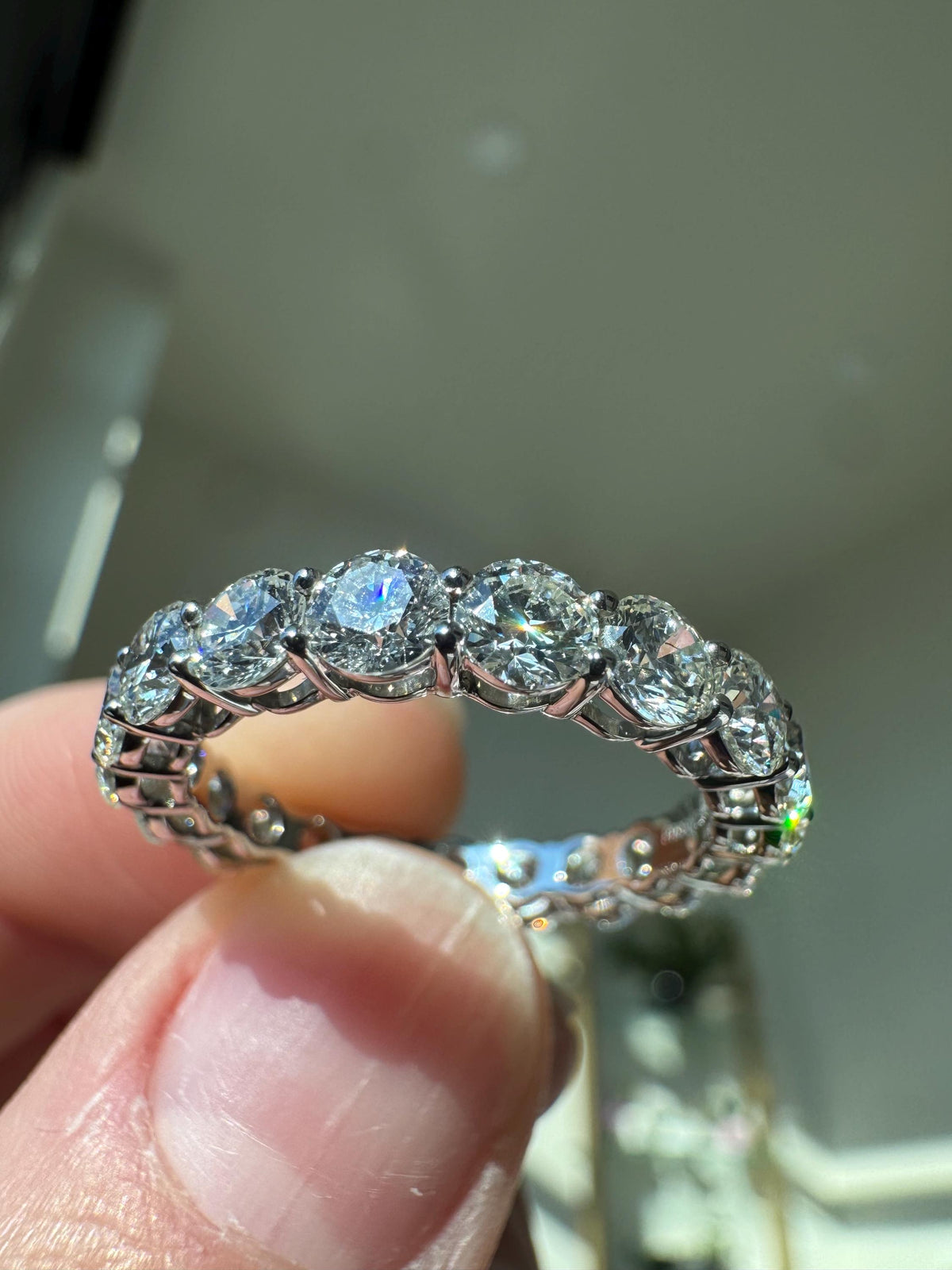 Platinum 3.59ctw Natural Diamond Eternity Band