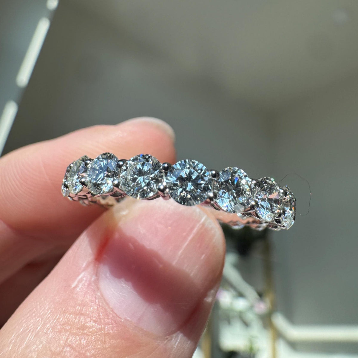 Platinum 3.59ctw Natural Diamond Eternity Band