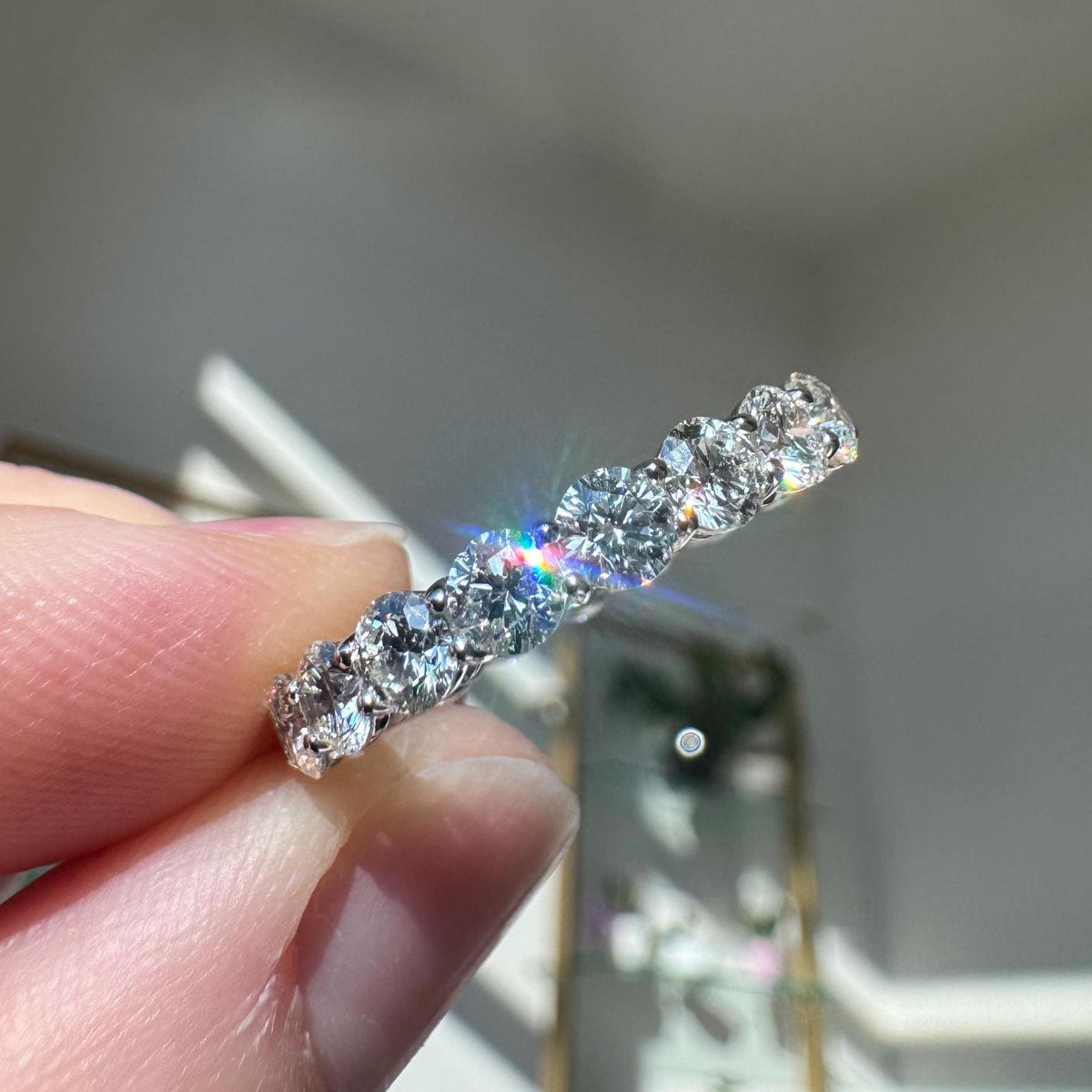 Platinum 3.59ctw Natural Diamond Eternity Band