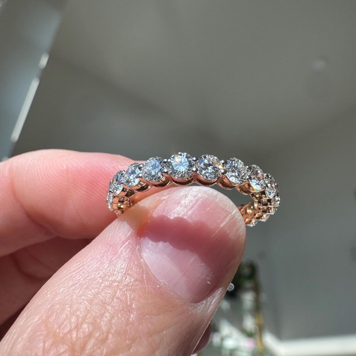 14k Yellow Gold 2.19ct Natural Diamond Eternity Band
