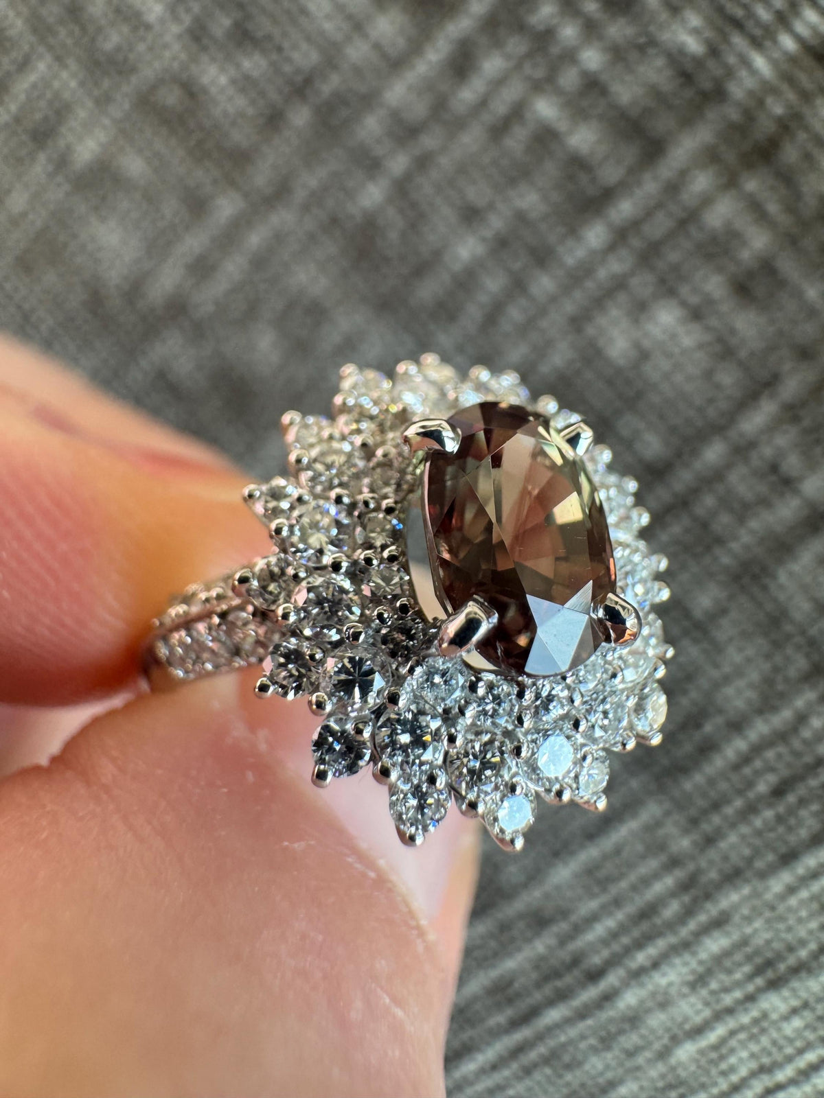 Color Changing Natural 1.50 Carat Alexandrite & Diamond Platinum Ring