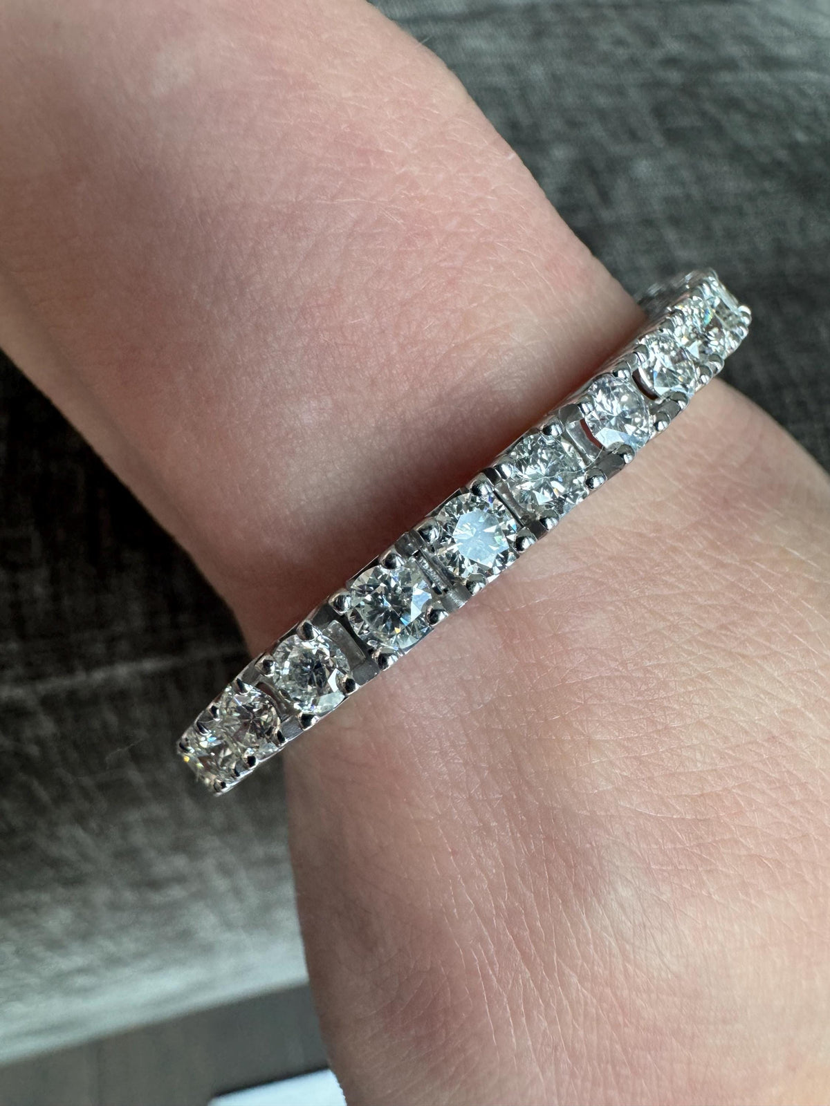 10 CTW Natural Diamond 14KWhite Gold Estate Diamond Tennis Bracelet