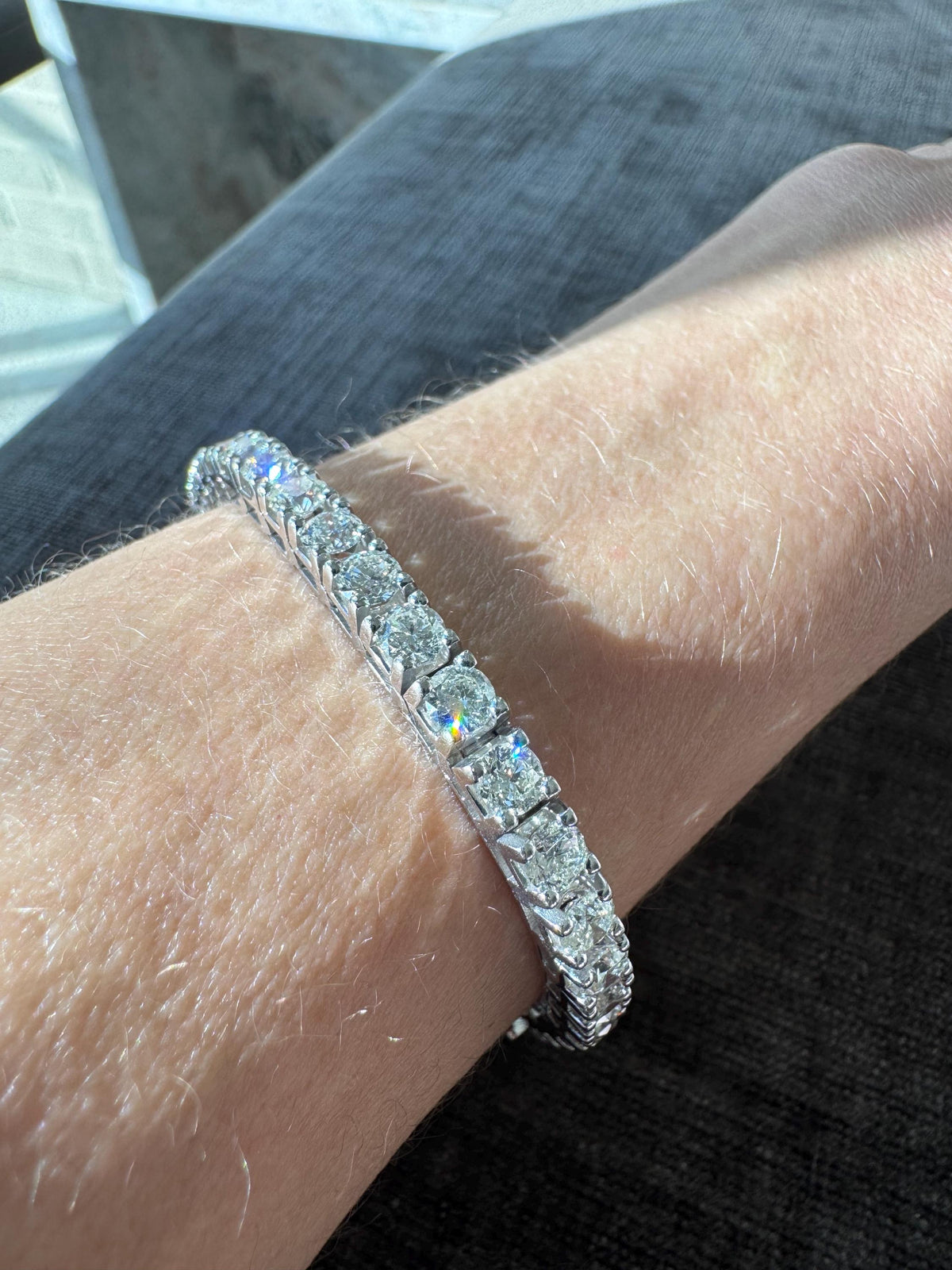 10 CTW Natural Diamond 14KWhite Gold Estate Diamond Tennis Bracelet