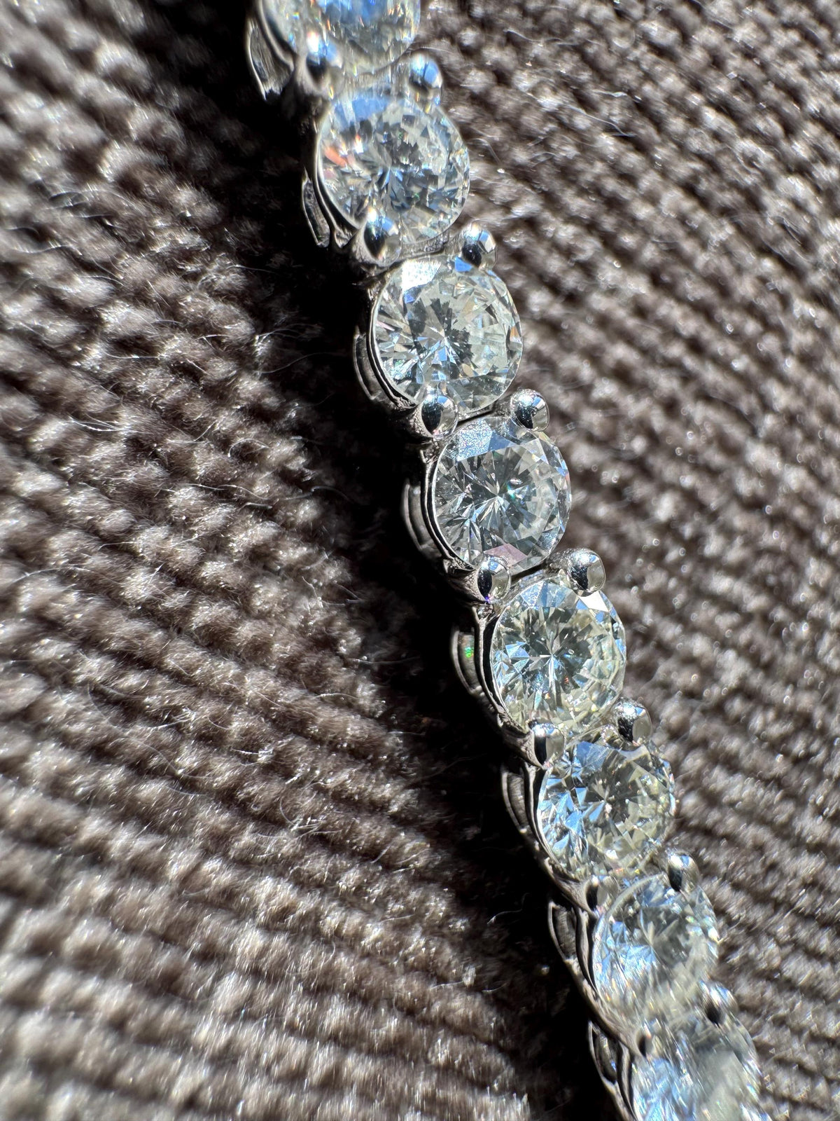 9 CTW Diamond Tennis Bracelet | 18K White Gold Shared Prong Estate Jewelry