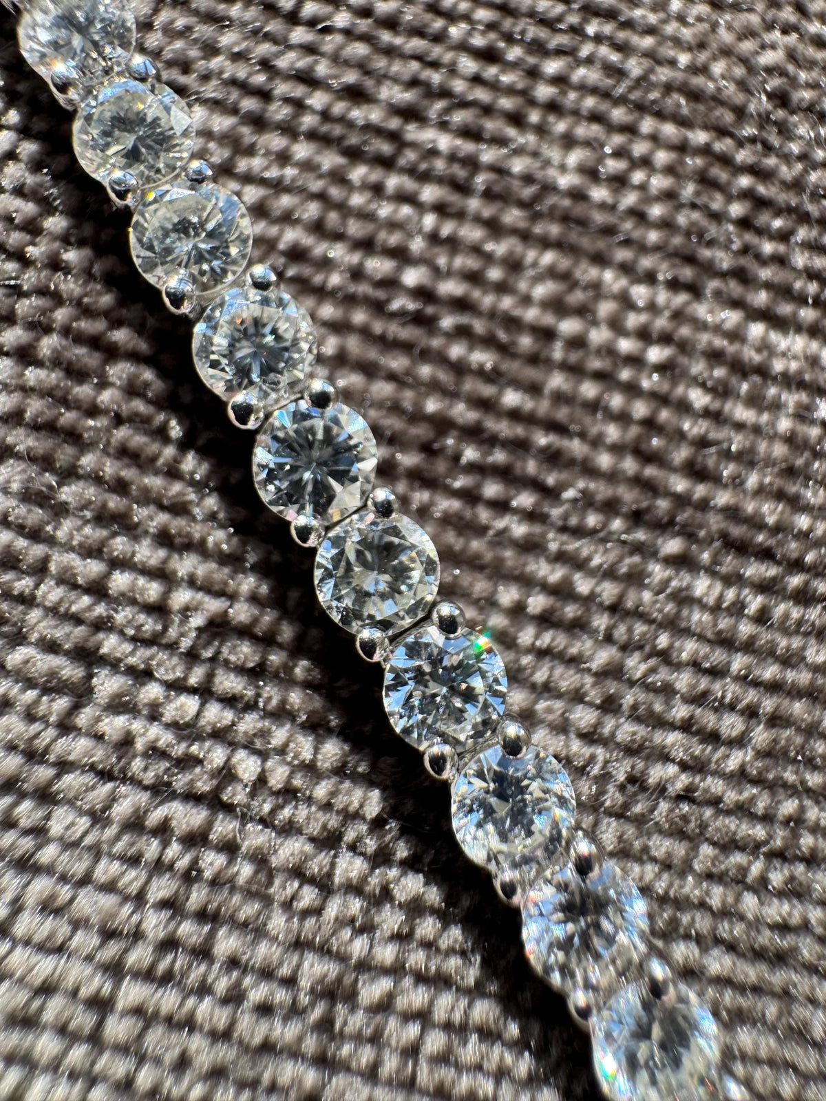 9 CTW Diamond Tennis Bracelet | 18K White Gold Shared Prong Estate Jewelry