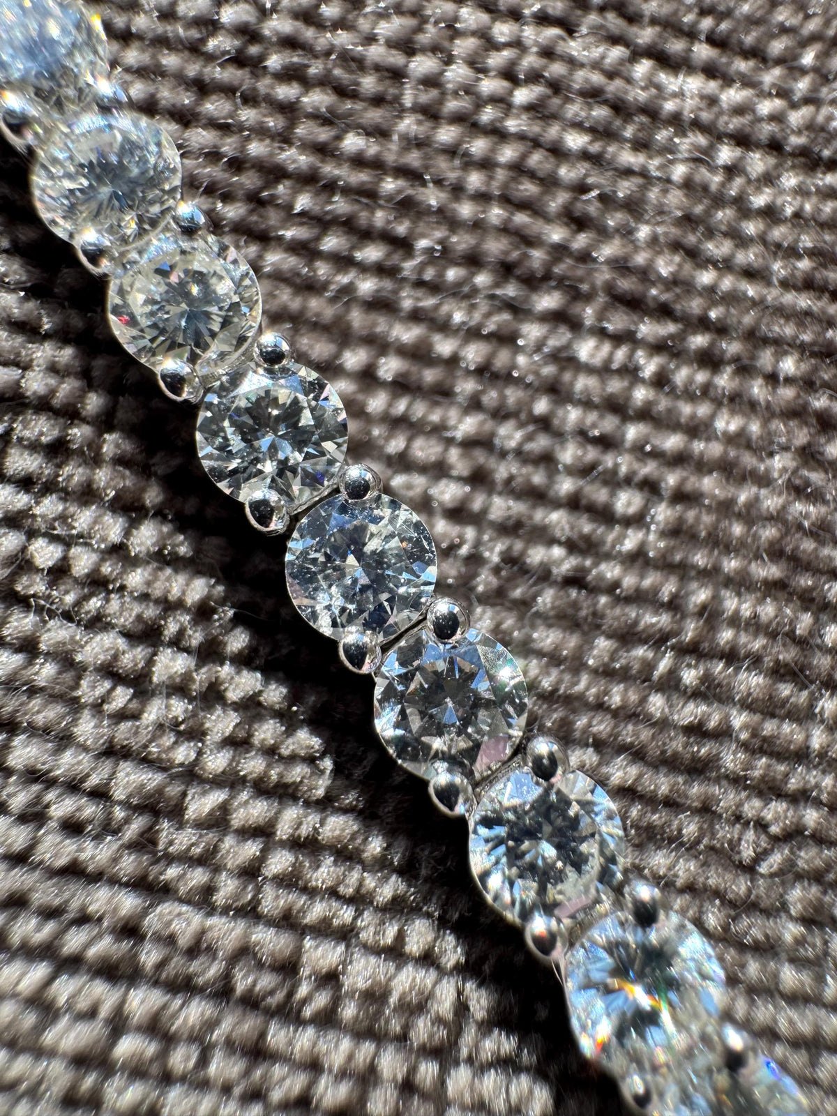 9 CTW Diamond Tennis Bracelet | 18K White Gold Shared Prong Estate Jewelry