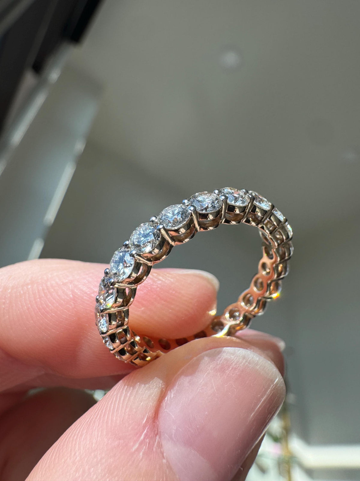 14k Yellow Gold 2.19ct Natural Diamond Eternity Band