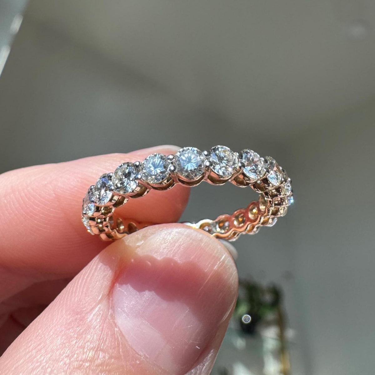 14k Yellow Gold 2.19ct Natural Diamond Eternity Band