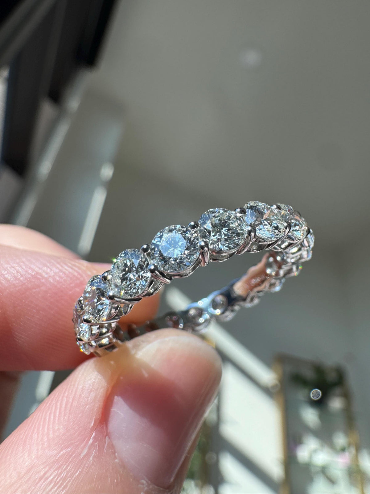 Platinum 3.59ctw Natural Diamond Eternity Band