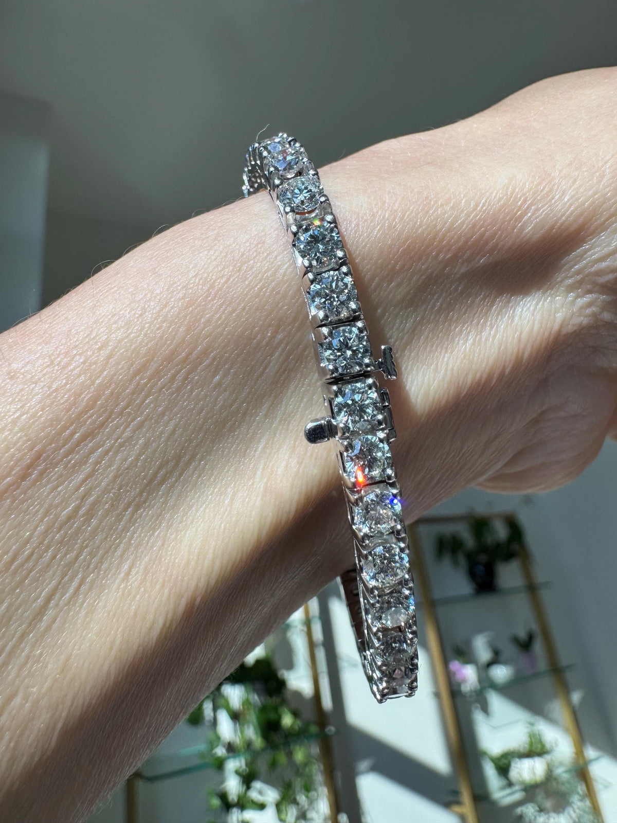 10 CTW Natural Diamond 14KWhite Gold Estate Diamond Tennis Bracelet