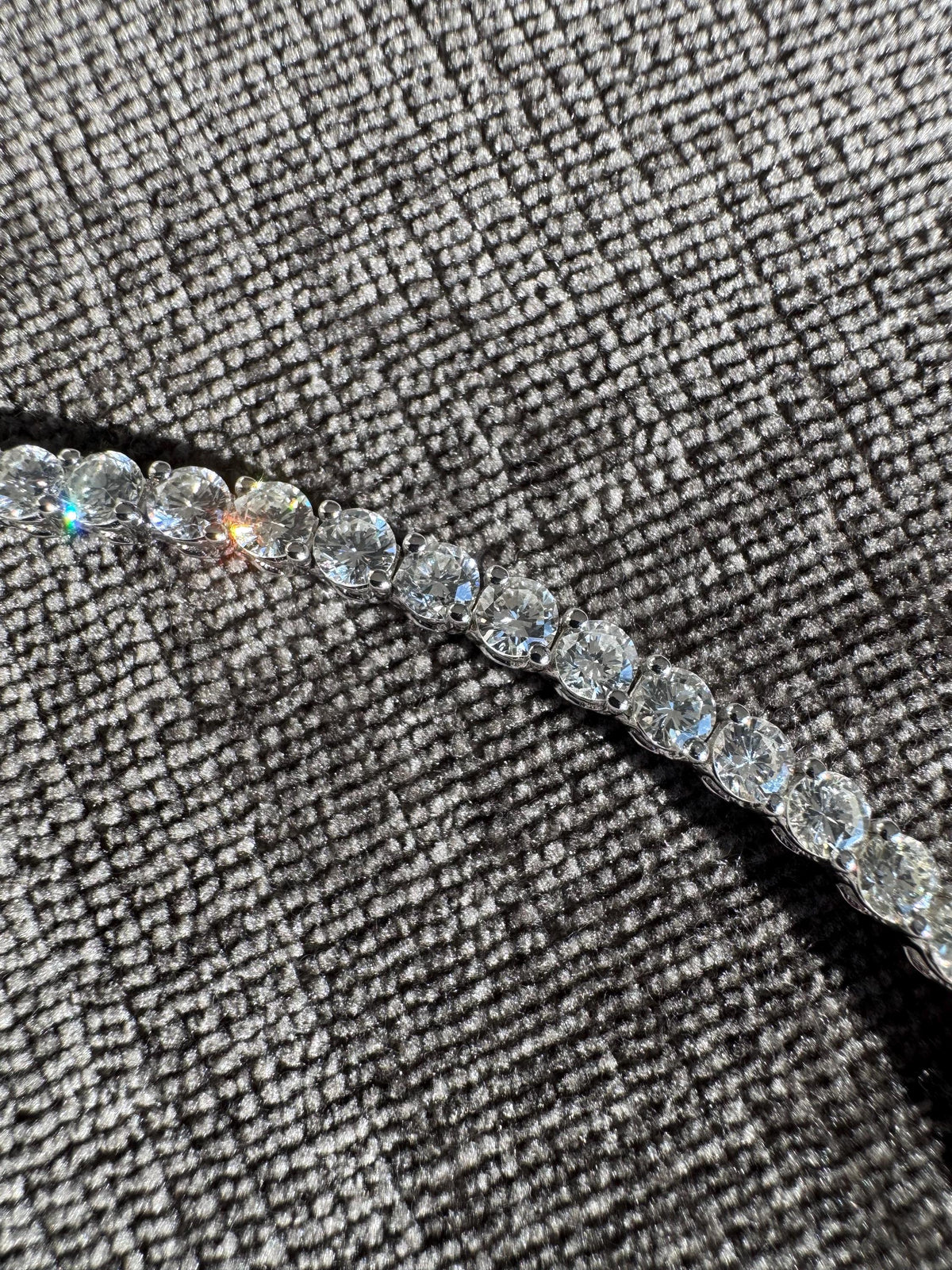 9 CTW Diamond Tennis Bracelet | 18K White Gold Shared Prong Estate Jewelry